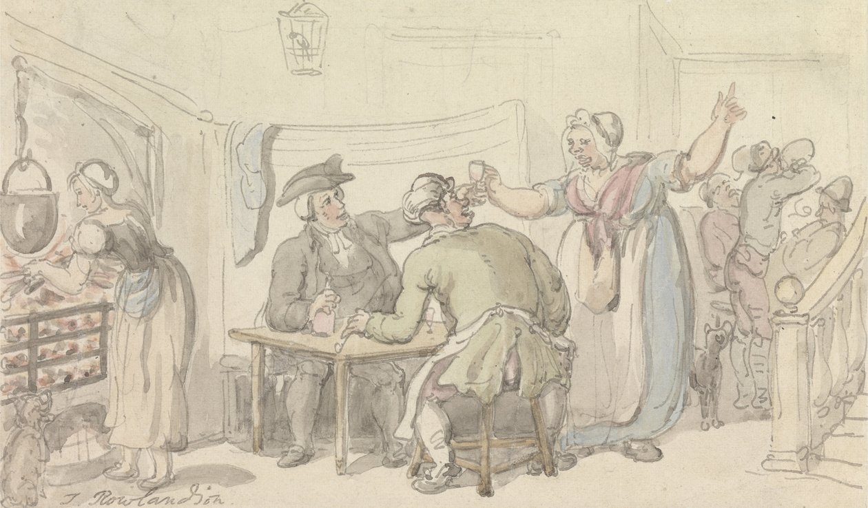 Vikář z Wakefieldu- The Scold, se zprávami o Olivii od Thomas Rowlandson