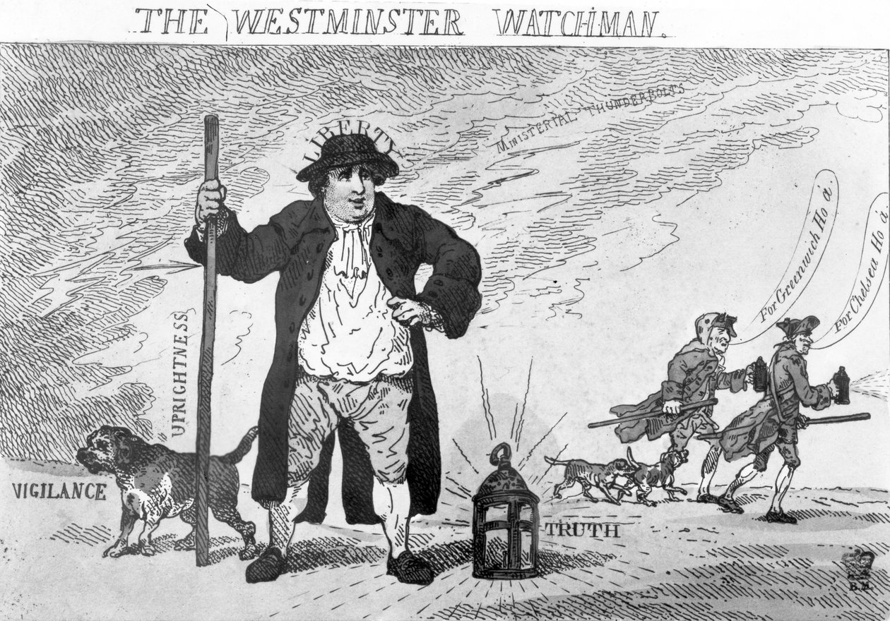 Westminster Watchman, 1784 od Thomas Rowlandson