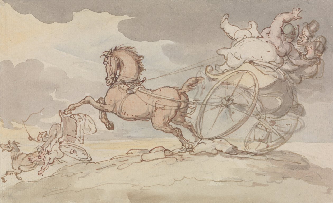 Dvě Gigy v nesnázích od Thomas Rowlandson