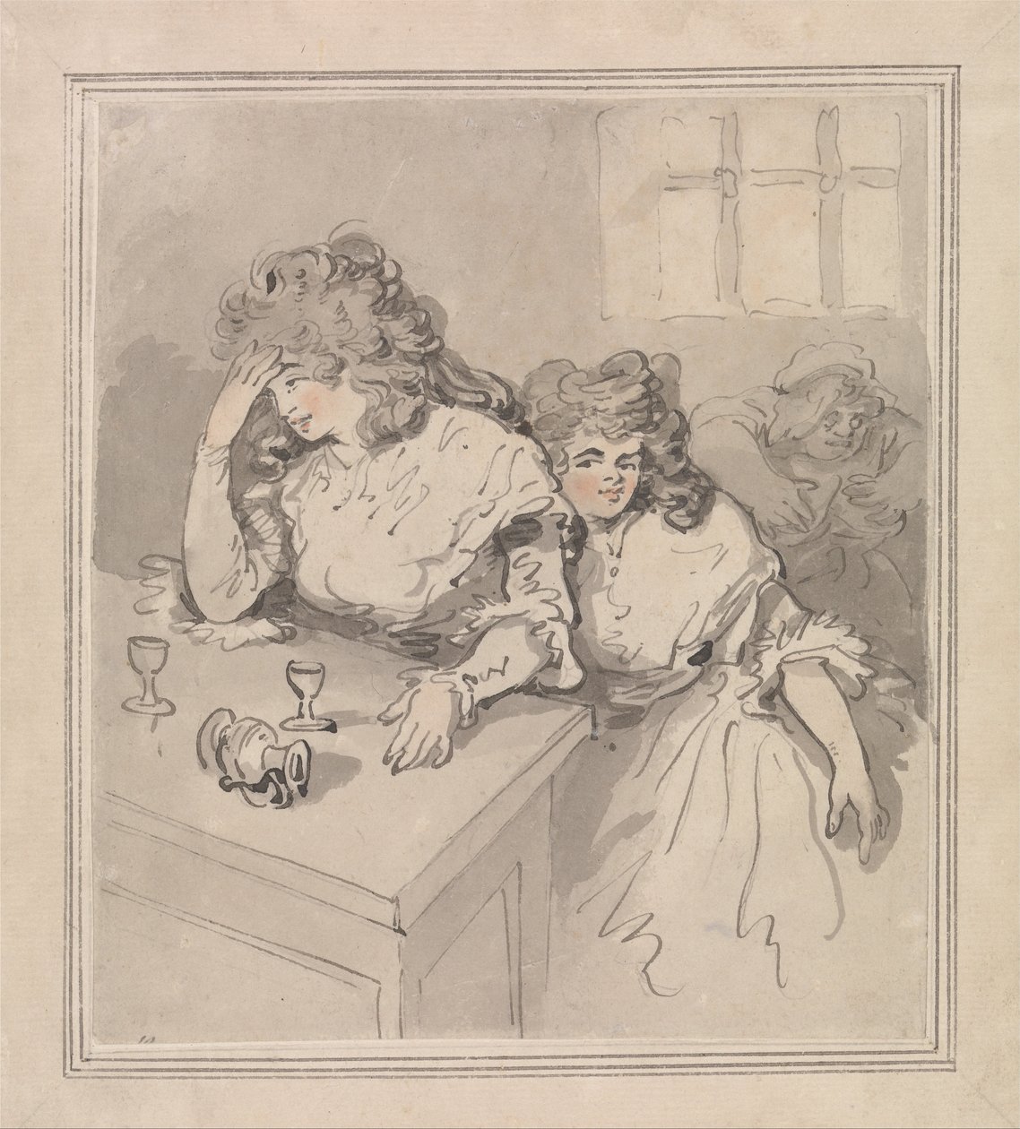 Dvě dívky převrácené od Thomas Rowlandson