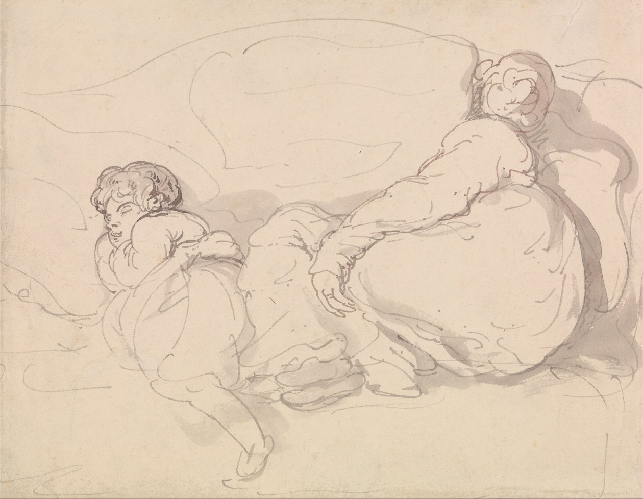 Dvě spící postavy od Thomas Rowlandson