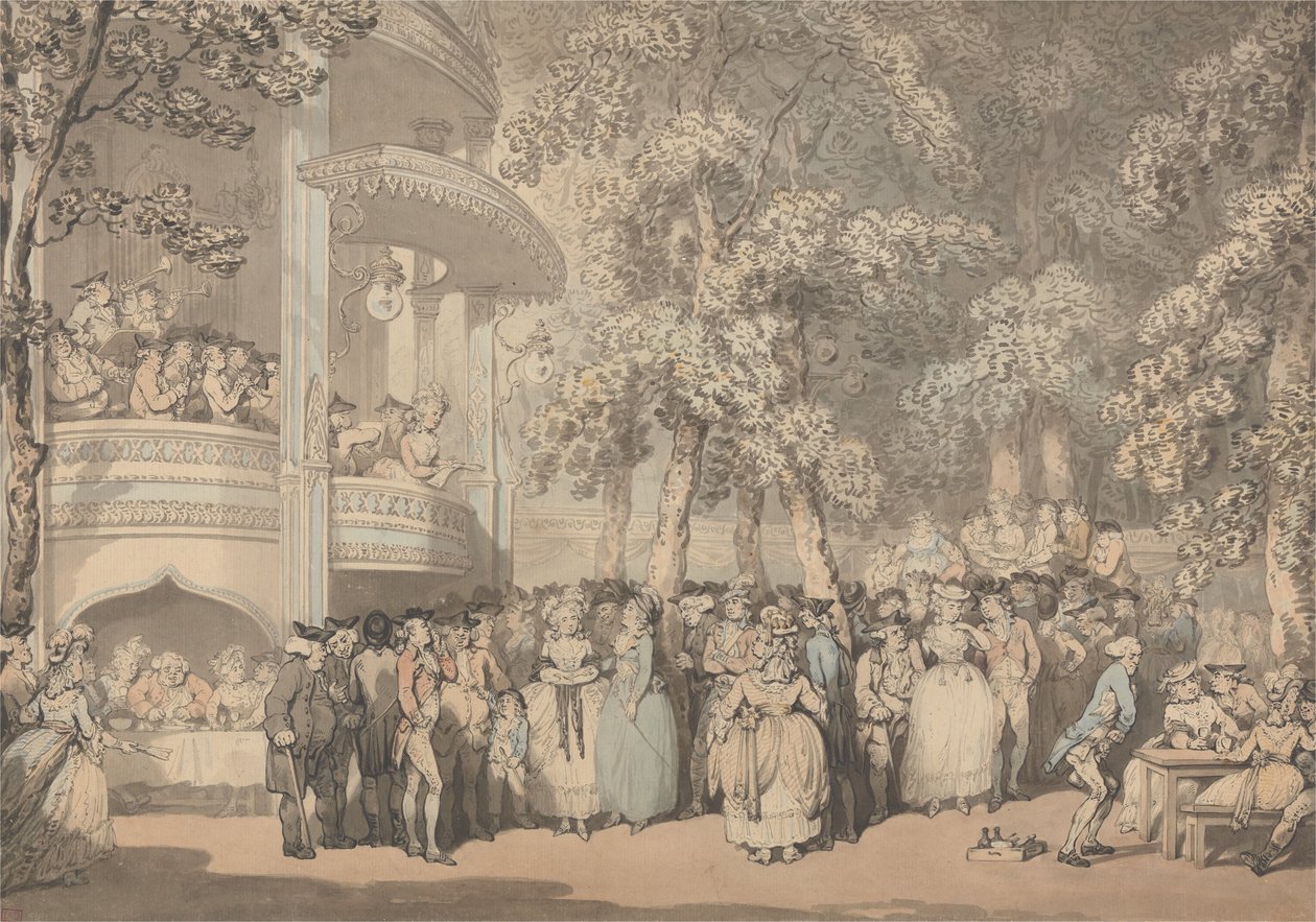 Zahrady Vauxhall od Thomas Rowlandson