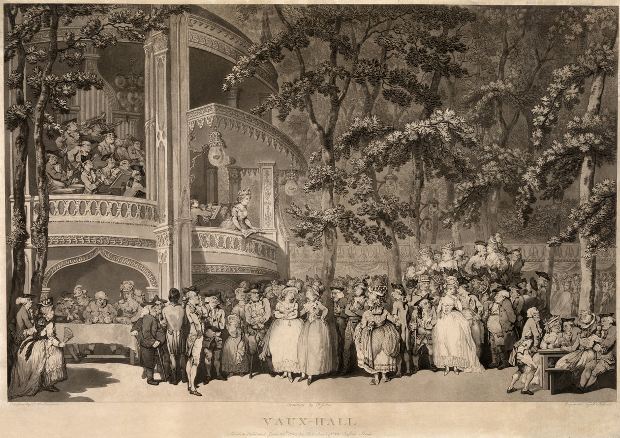 Zahrady Vauxhall od Thomas Rowlandson