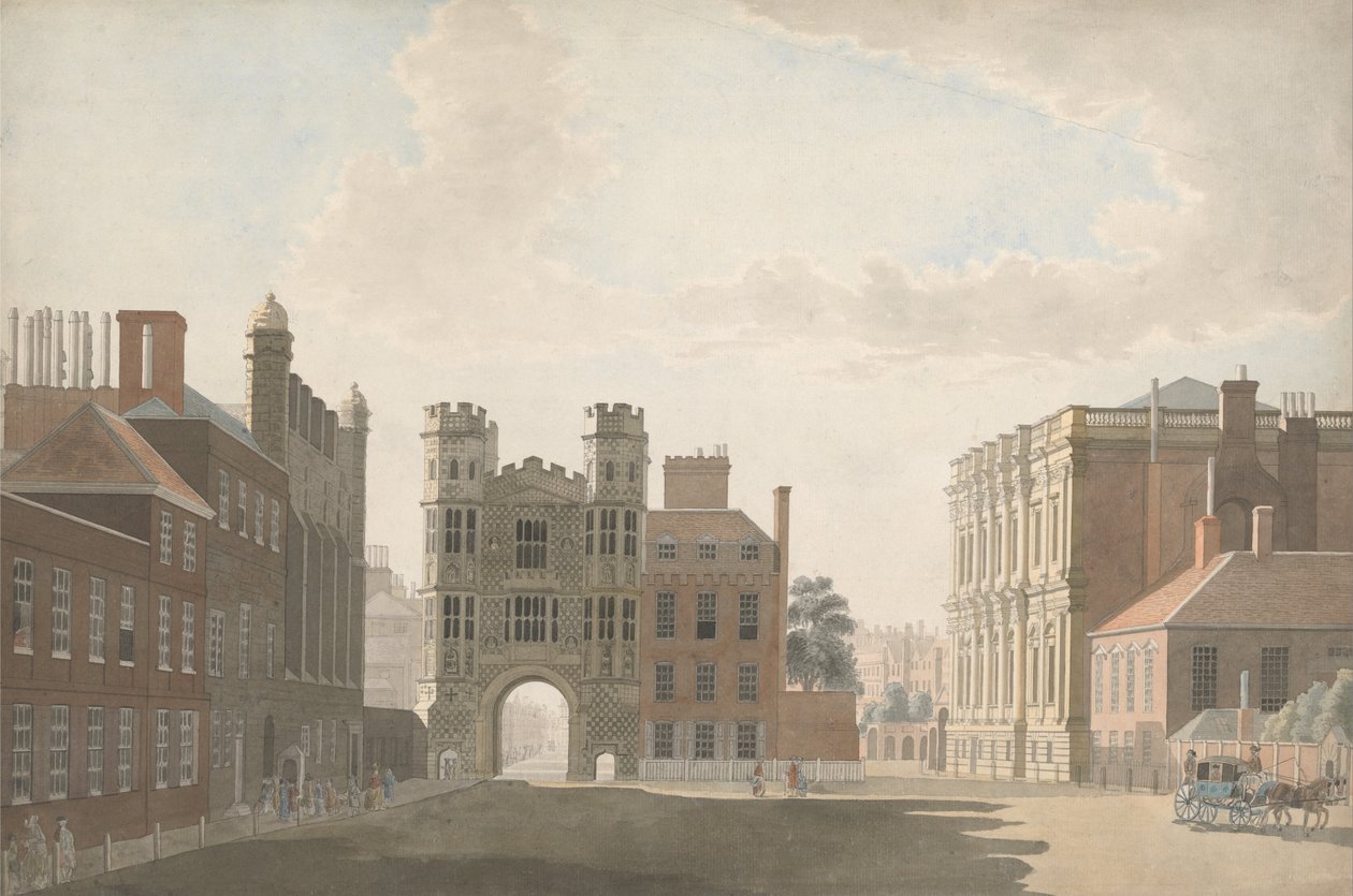 Whitehall zobrazující bránu Holbeins a hodovní síň od Thomas Sandby