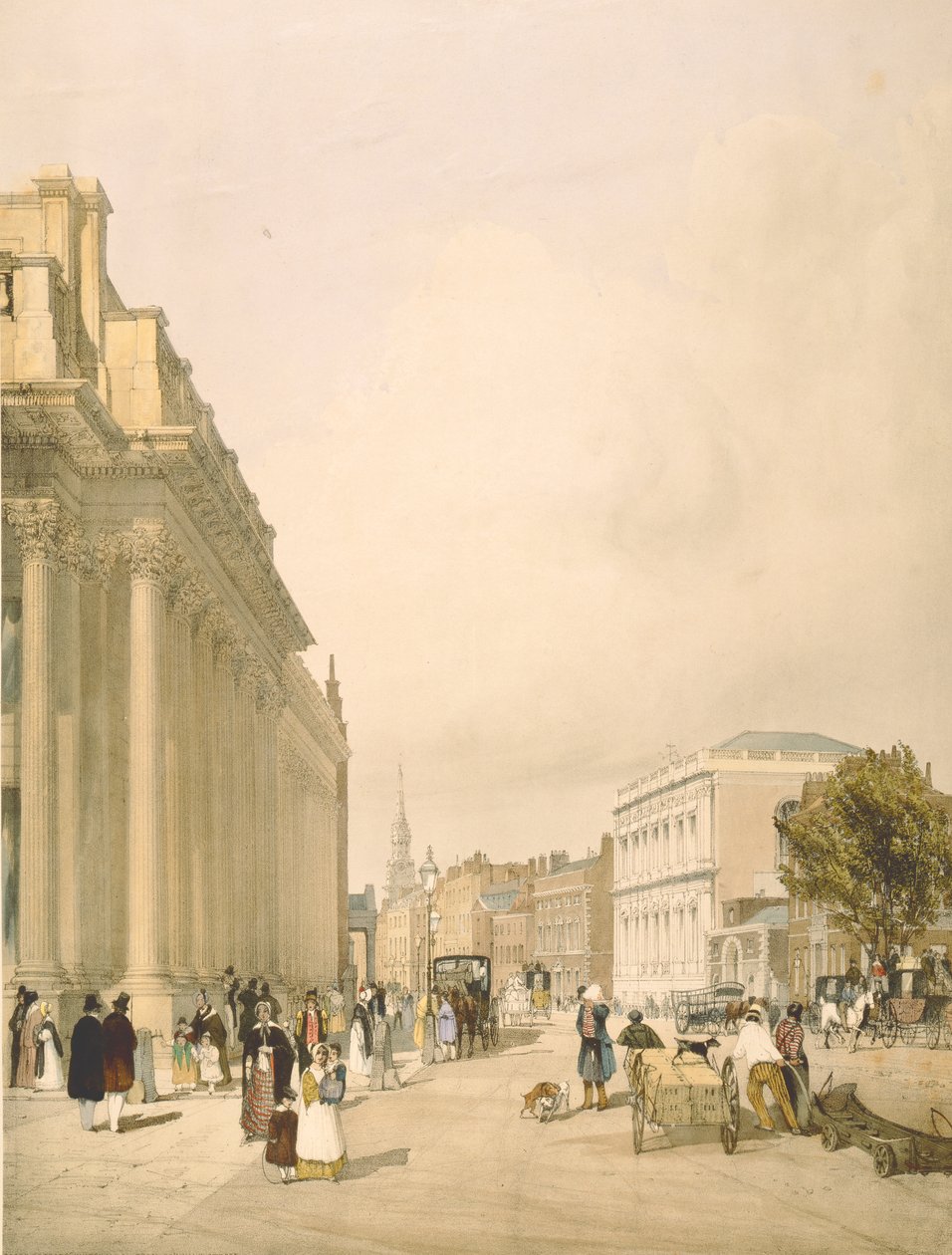Pohled na Board of Trade, Whitehall z Downing Street, 1842 od Thomas Shotter Boys