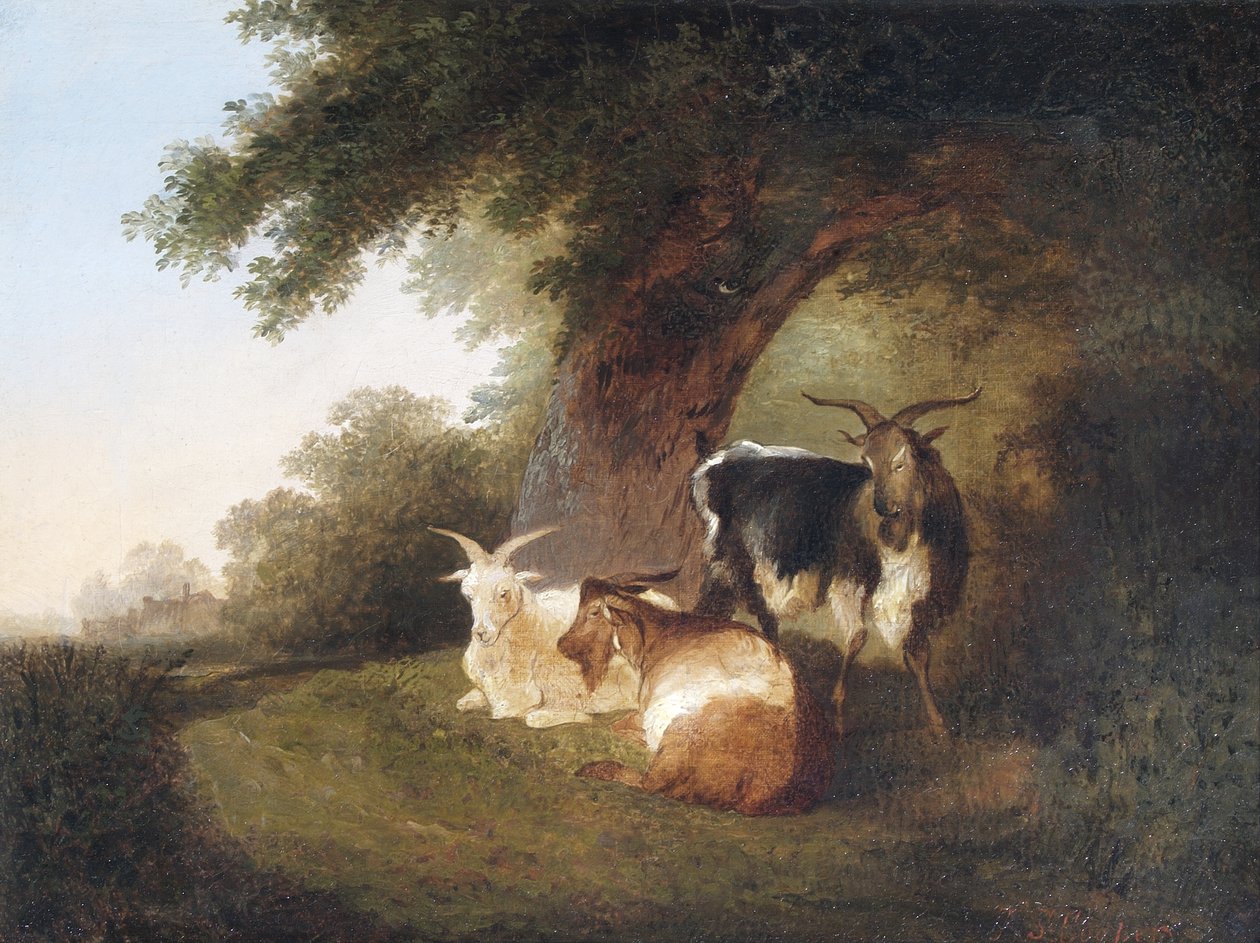 Tři kozy v krajině, 1848 od Thomas Sidney Cooper
