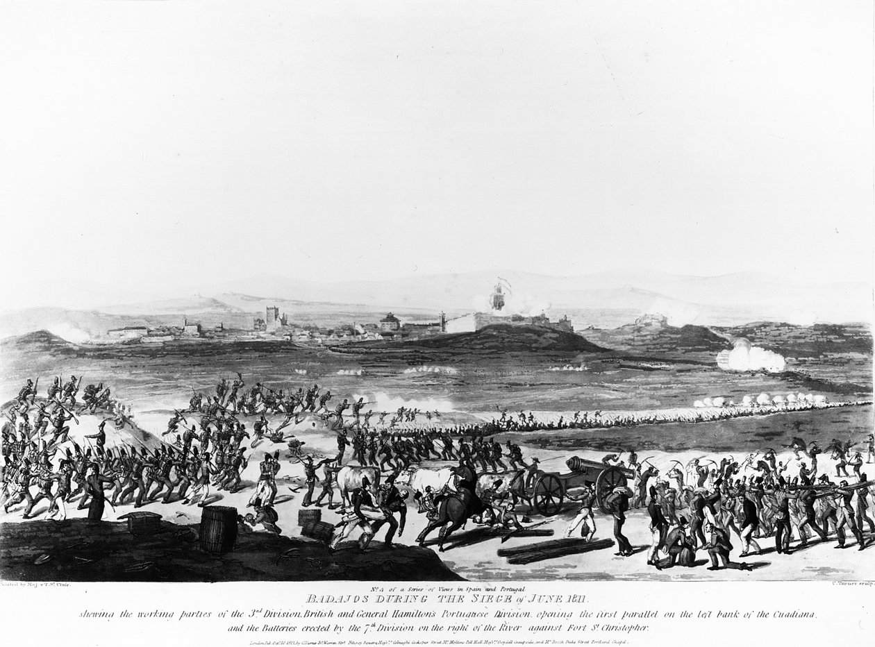 Badajos během obležení v červnu 1811, vyryto Charlesem Turnerem, 1812 od Thomas Staunton St. Clair