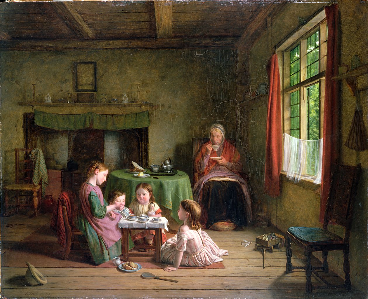 Čajový dýchánek, 1862 (panel) od Thomas Webster