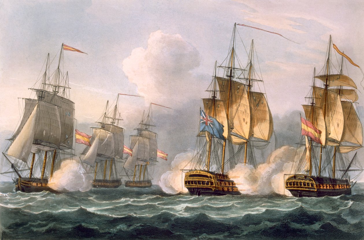 Zajetí Dorothey, 15. července 1798, vyryto Thomasem Sutherlandem pro „Naval Achievements“ J. Jenkinse, 1816 (barevná rytina) od Thomas Whitcombe