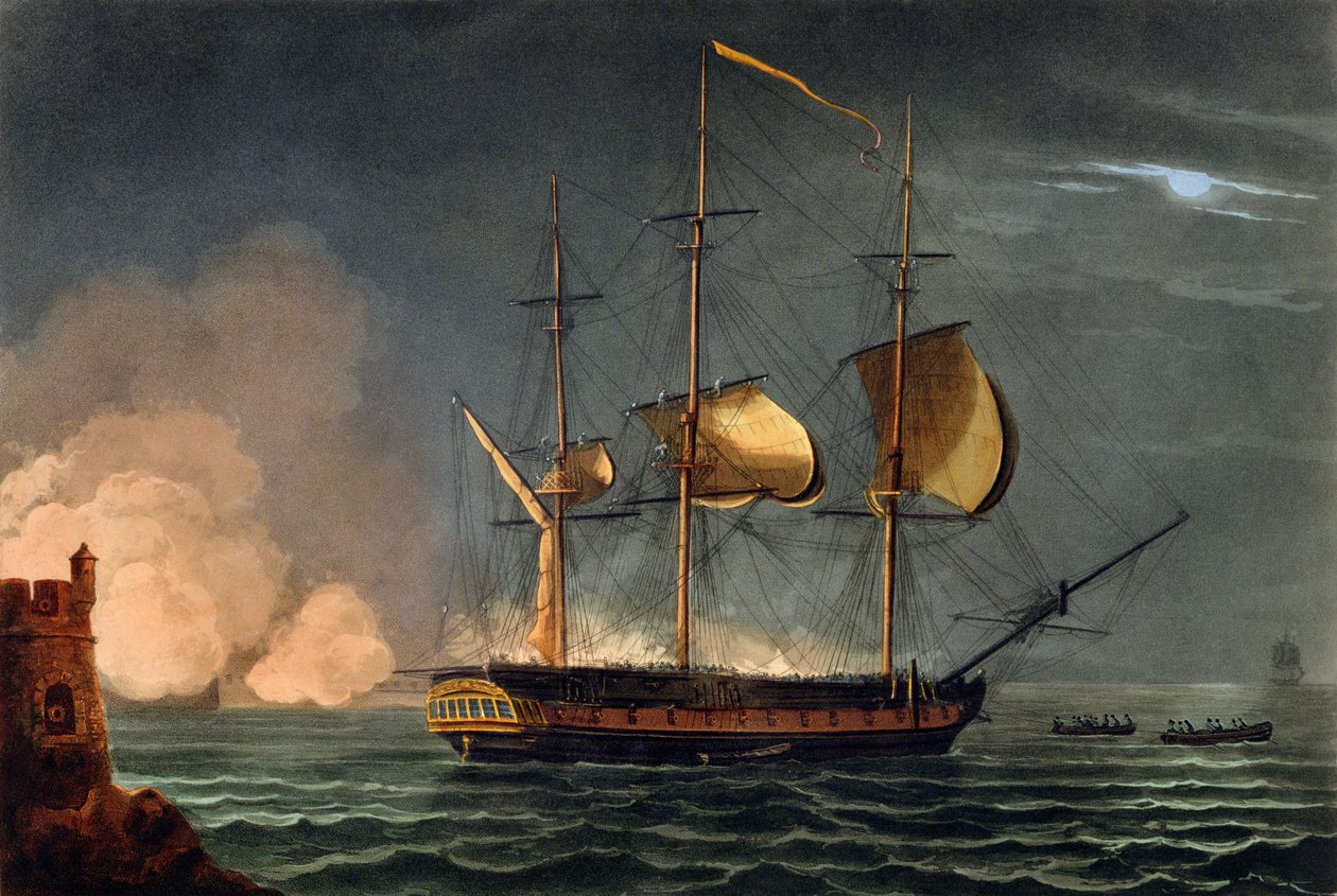 Vystřižení z Hermiony z přístavu Porto Cavallo, 25. října 1799, z 