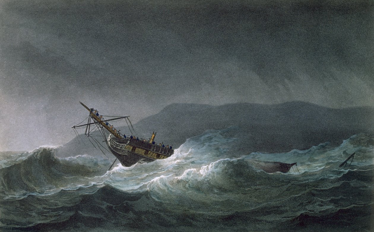 Loss of the Blanche, off Abrevack, 4th March, 1807, vyryto T. Sutherlandem pro 