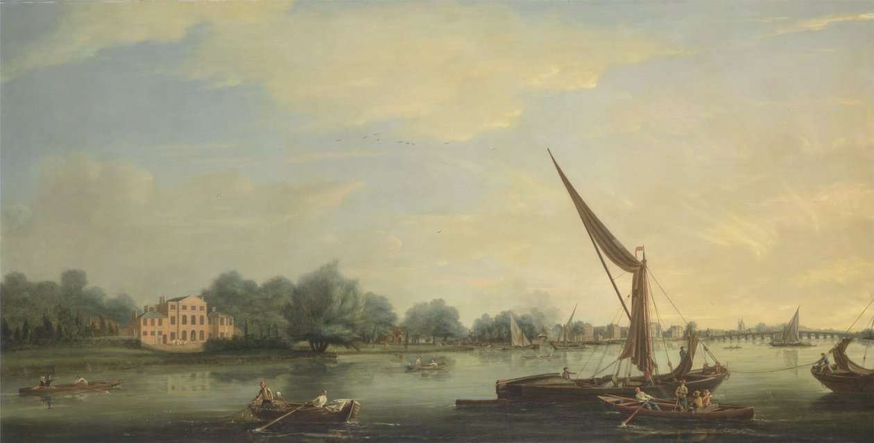 Temže u Chelsea, 1784 od Thomas Whitcombe
