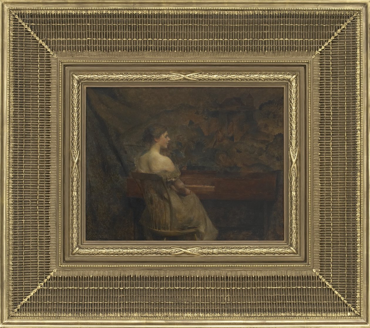 Portrét, 1902 (olej na dřevěné desce) od Thomas Wilmer Dewing