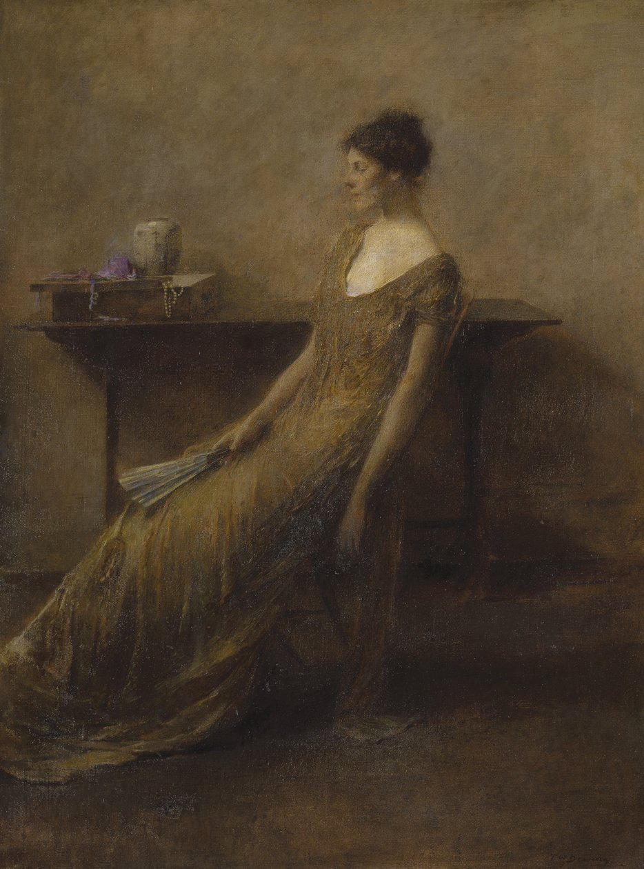 Dáma ve zlatě od Thomas Wilmer Dewing