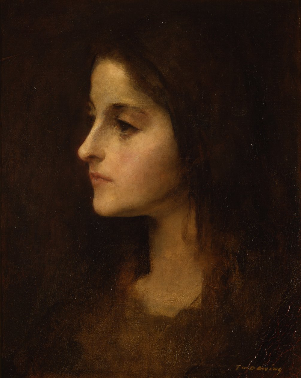 Portrét mladé dívky, kolem roku 1890 od Thomas Wilmer Dewing