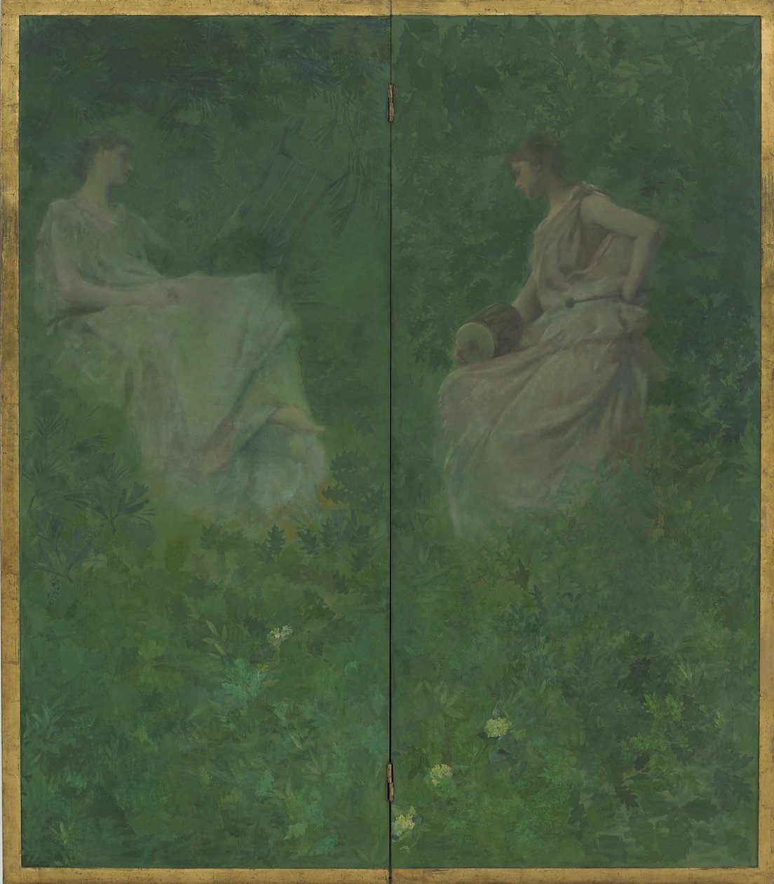 The Four Sylvan Sounds, 1896-97 (olej na dřevěných deskách) od Thomas Wilmer Dewing