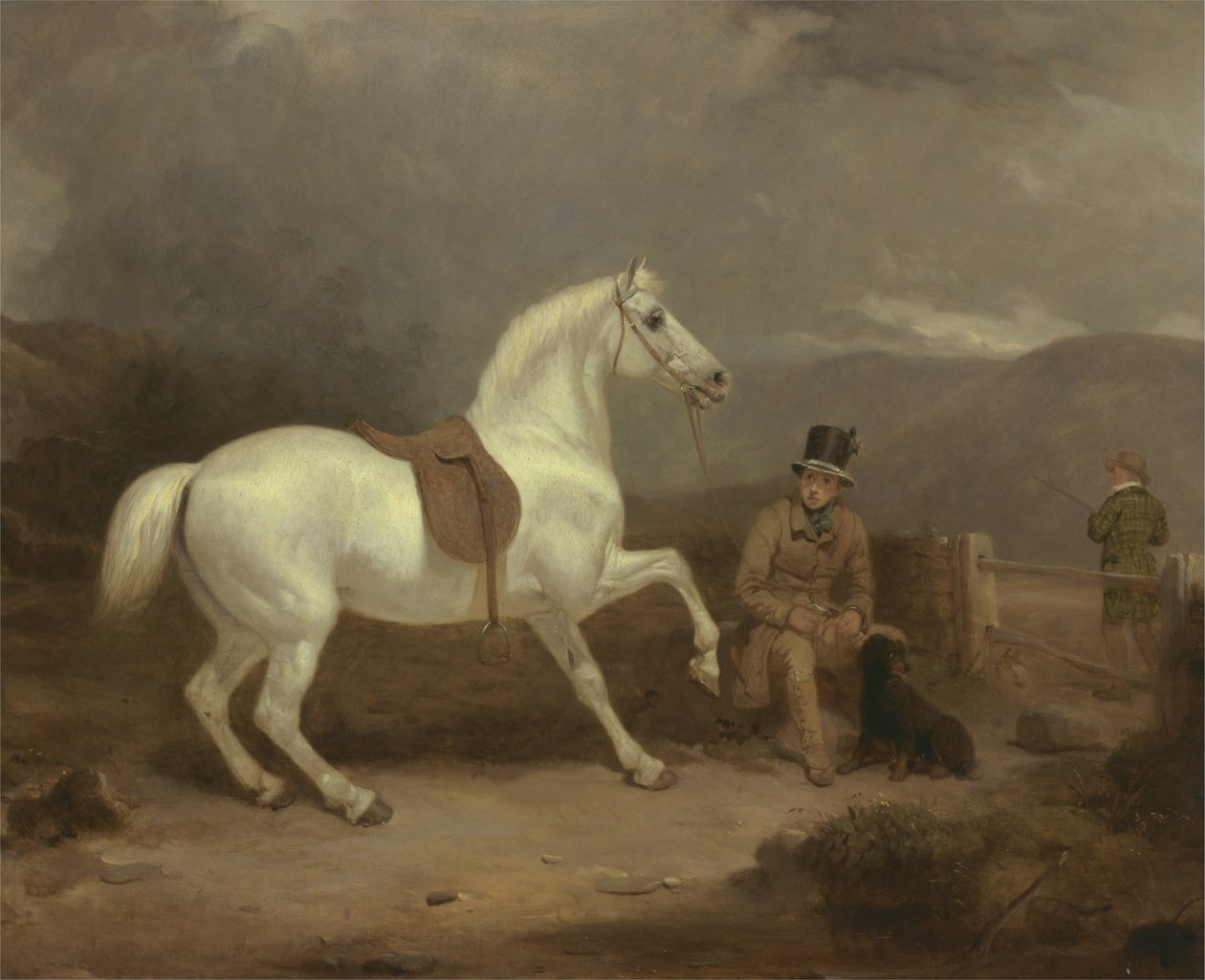 Gray Shooting Pony, pravděpodobně majetek Johnston King, s ženichem od Thomas Woodward