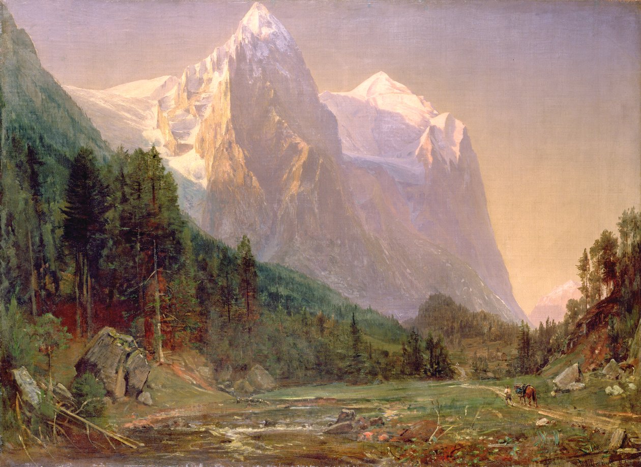 Východ slunce na Wetterhornu, 1858 od Thomas Worthington Whittredge