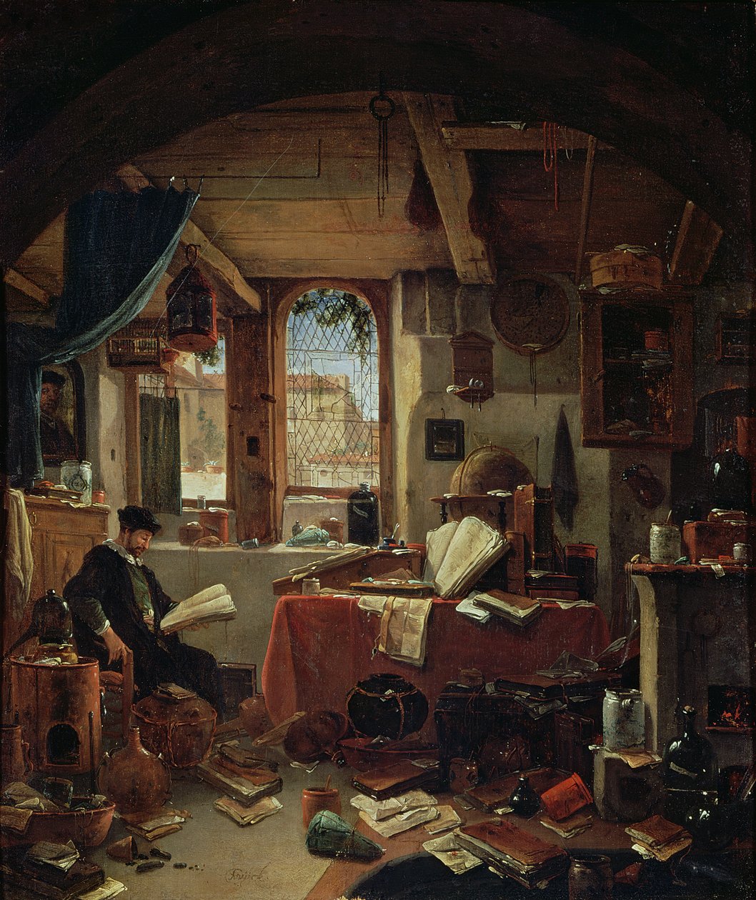 Alchymista ve své laboratoři od Thomas Wyck