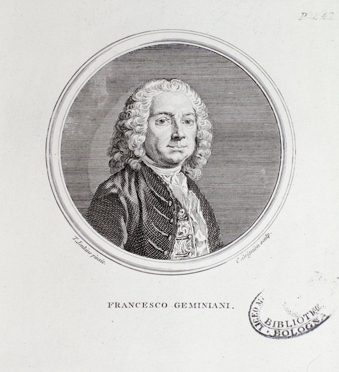 Portrét Francesca Geminianiho (1687-1762), italský skladatel a houslista od Thomas Jenkins