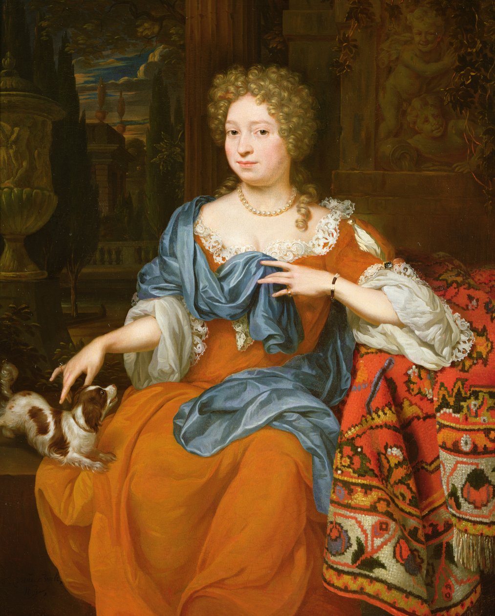 Portrét dámy v červených šatech, 1691 od Thomas van der Wilt