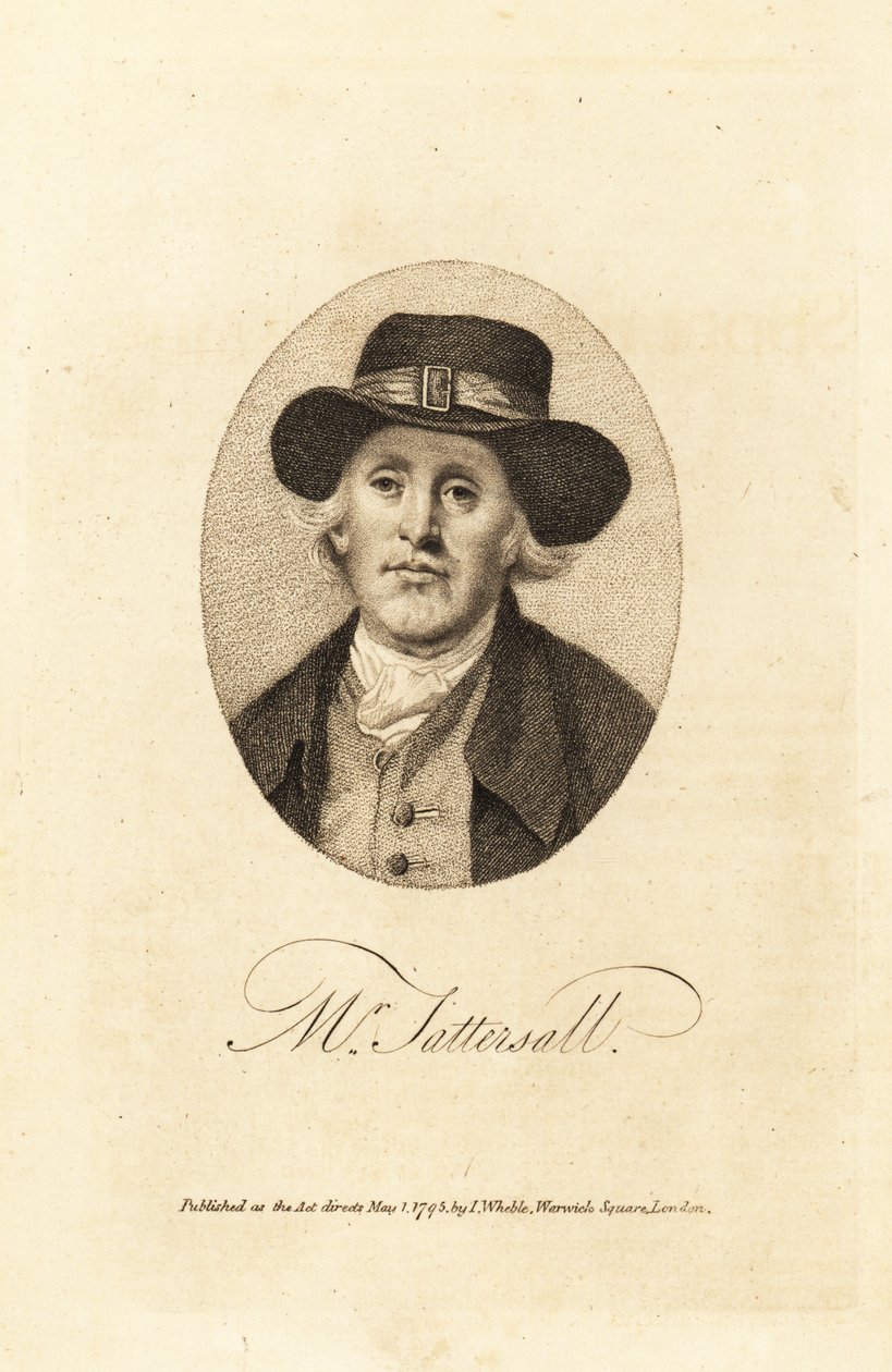Portrét Richarda Tattersalla (1724-1795), zakladatele dražebníků dostihových koní Tattersalls v Hyde Park Corner, Londýn od Thomas (after) Beach