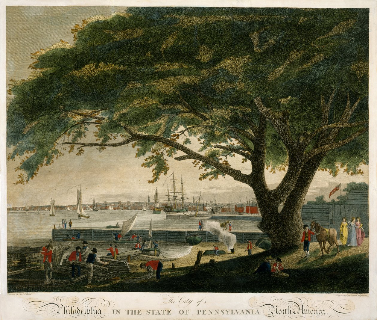 Město Philadelphia ve státě Pennsylvania, Severní Amerika od Thomas (after) Birch