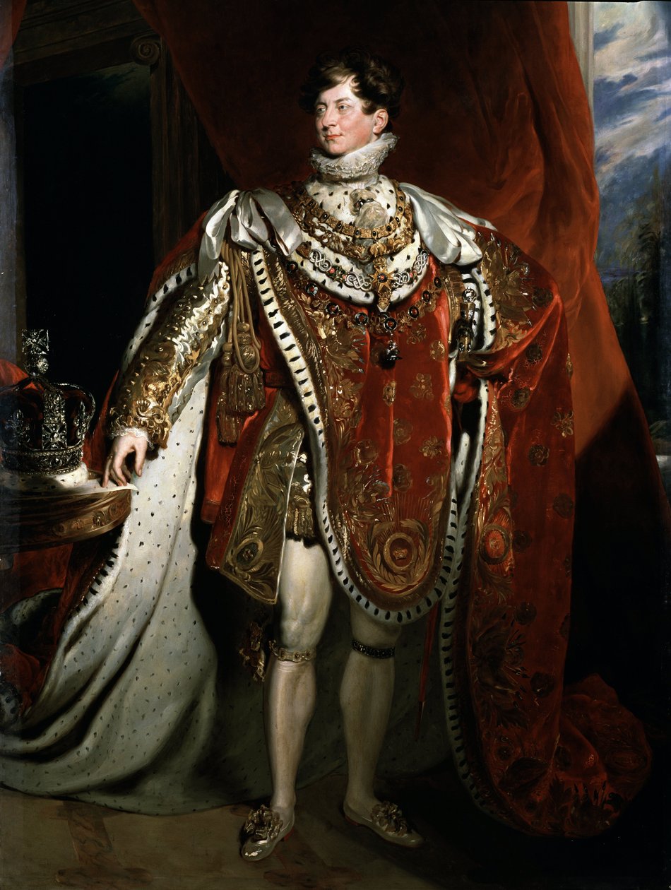 Portrét anglického krále Jiřího IV., detail od Thomas (after) Lawrence