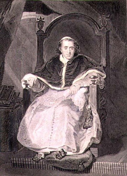 Římský pontifik, Pius VII (Luigi Barnaba Chiaramonti) (1742-1823) vyrytý Samuelem Freemanem (1773-1857) hospoda. od A. Fullarton & Co. (rytina) od Thomas (after) Lawrence