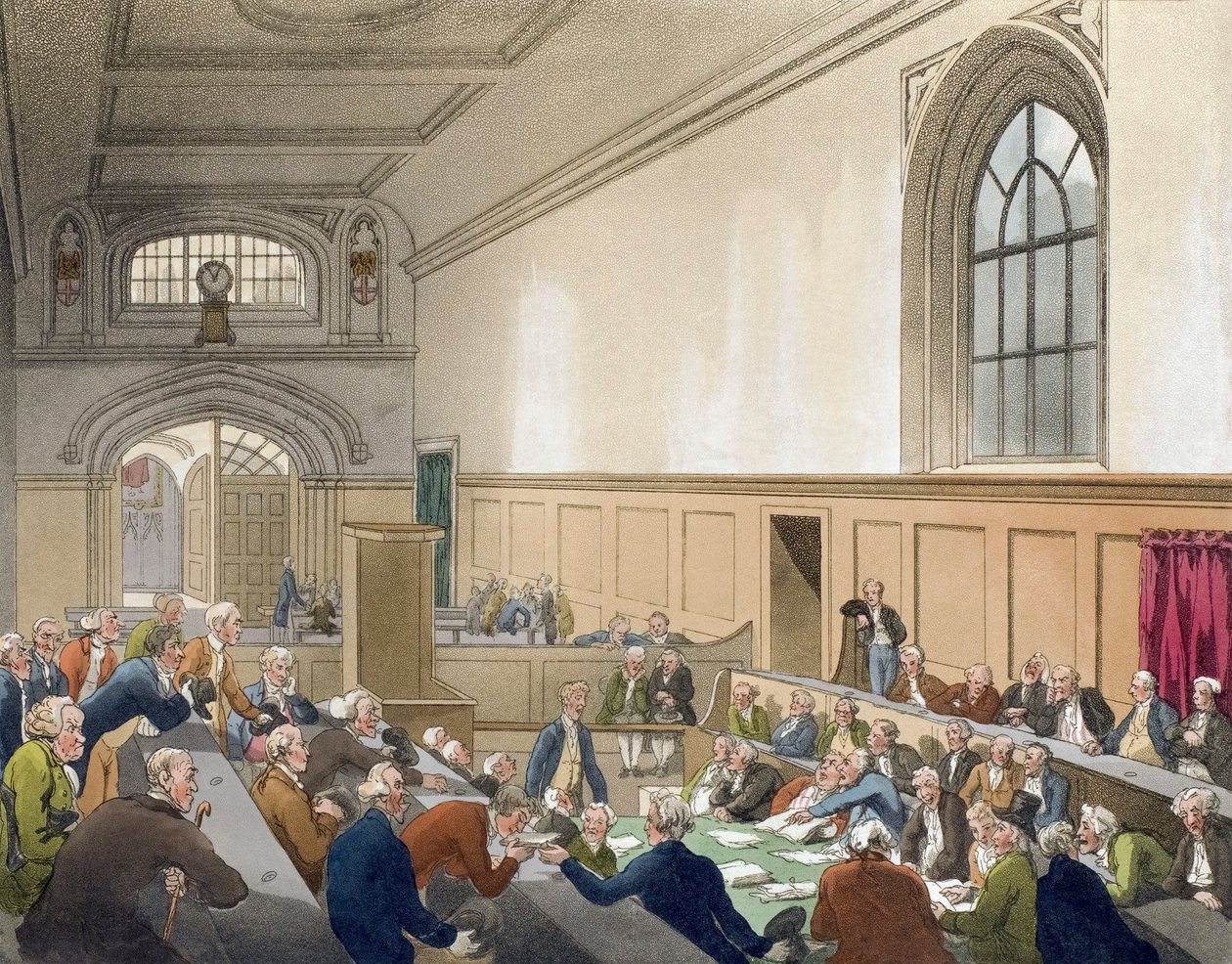 Mikrokosmos Londýna, počátek 19. století (tisk) od Thomas (after) Rowlandson
