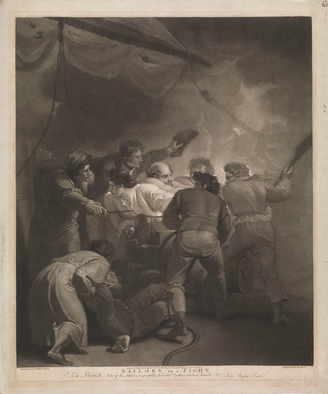 Námořníci v boji od Thomas (after) Stothard