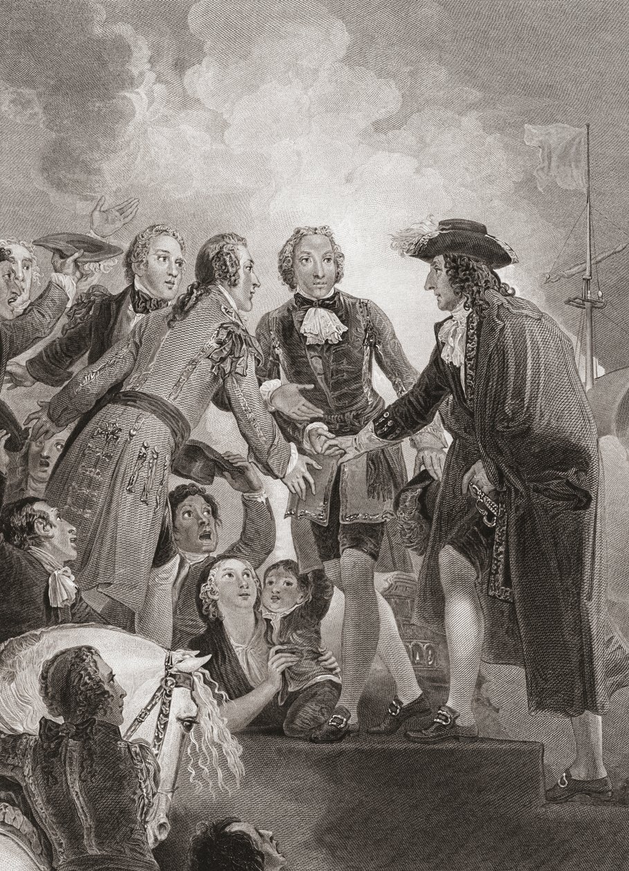 William, Orangen prinssi (myöhemmin kuningas William III) laskeutuu Brixhamiin. (Tulosta) od Thomas (after) Stothard