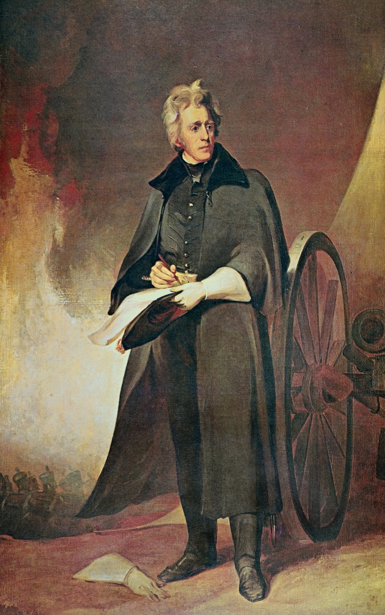 Generál Andrew Jackson (barevné lito) od Thomas (after) Sully
