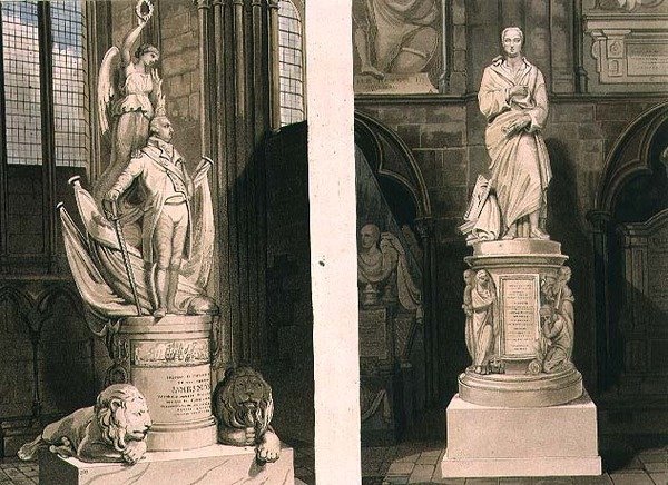 Památníky kapitána Montaguea ve West Entrance a Addisona v Poet
