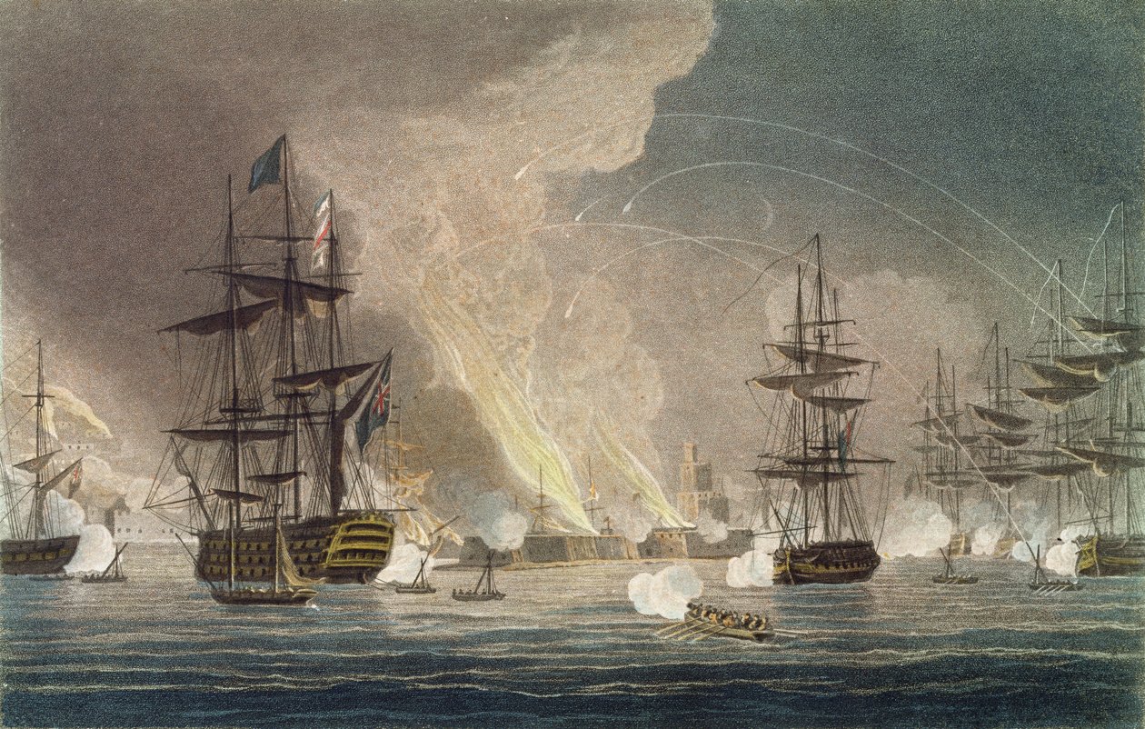 Bombardování Alžíru Královským námořnictvem od Thomas (after) Whitcombe