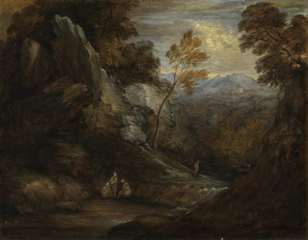 Imaginární krajina, c1880-1920 (olej, papír na plátně) od Thomas (follower of) Gainsborough