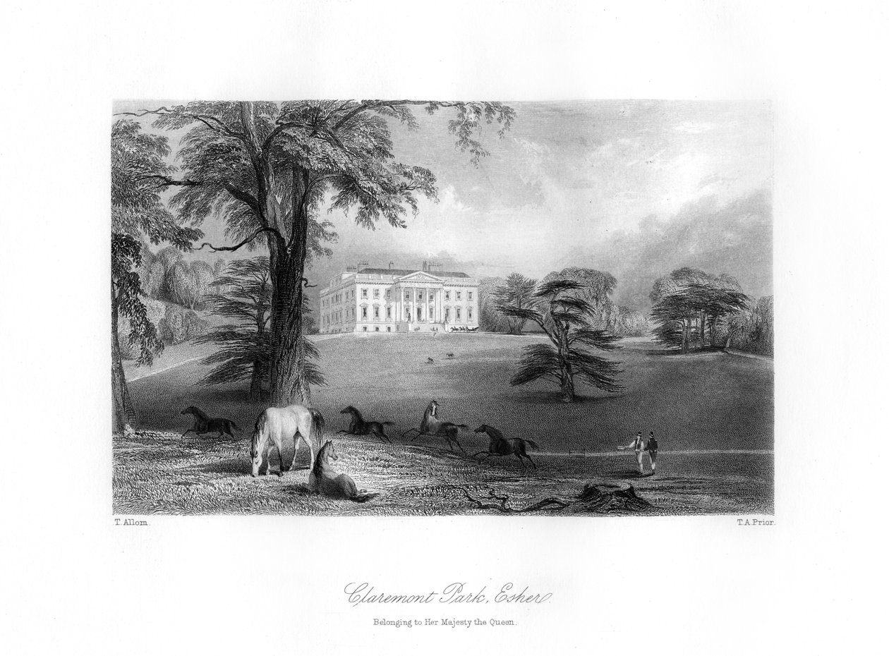 Claremont Park, Esher, Surrey, 19. století. od Thomas Abel Prior