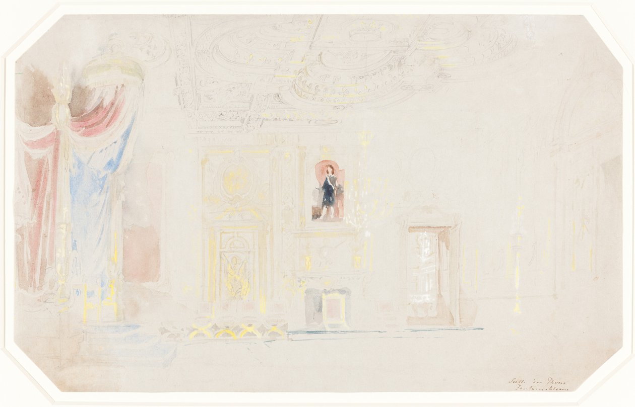Trůnní sál ve Fontainebleau od Thomas Allom