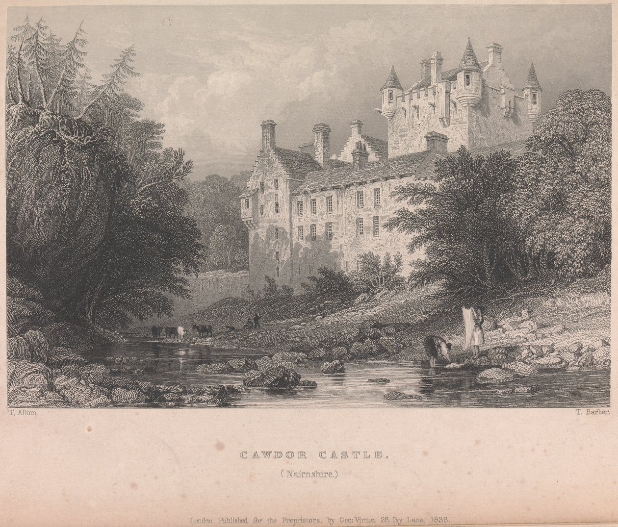Hrad Cawdor, Narnshire (vyd. G. Virtue); strana 59 (první díl) od Thomas Barber