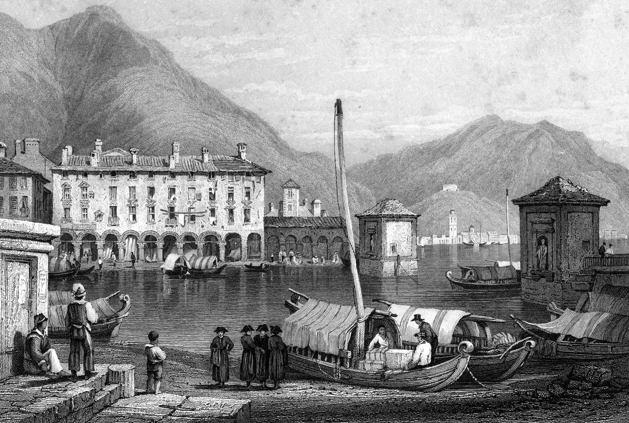 Como a jezero Como, Lombardie, Itálie, 19. století. od Thomas Barber