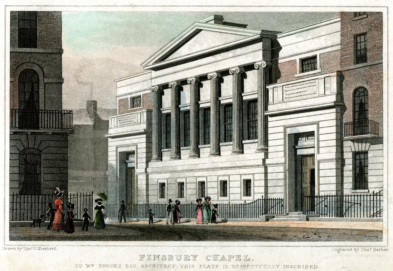 Finsbury Chapel, City of London, 1827. od Thomas Barber