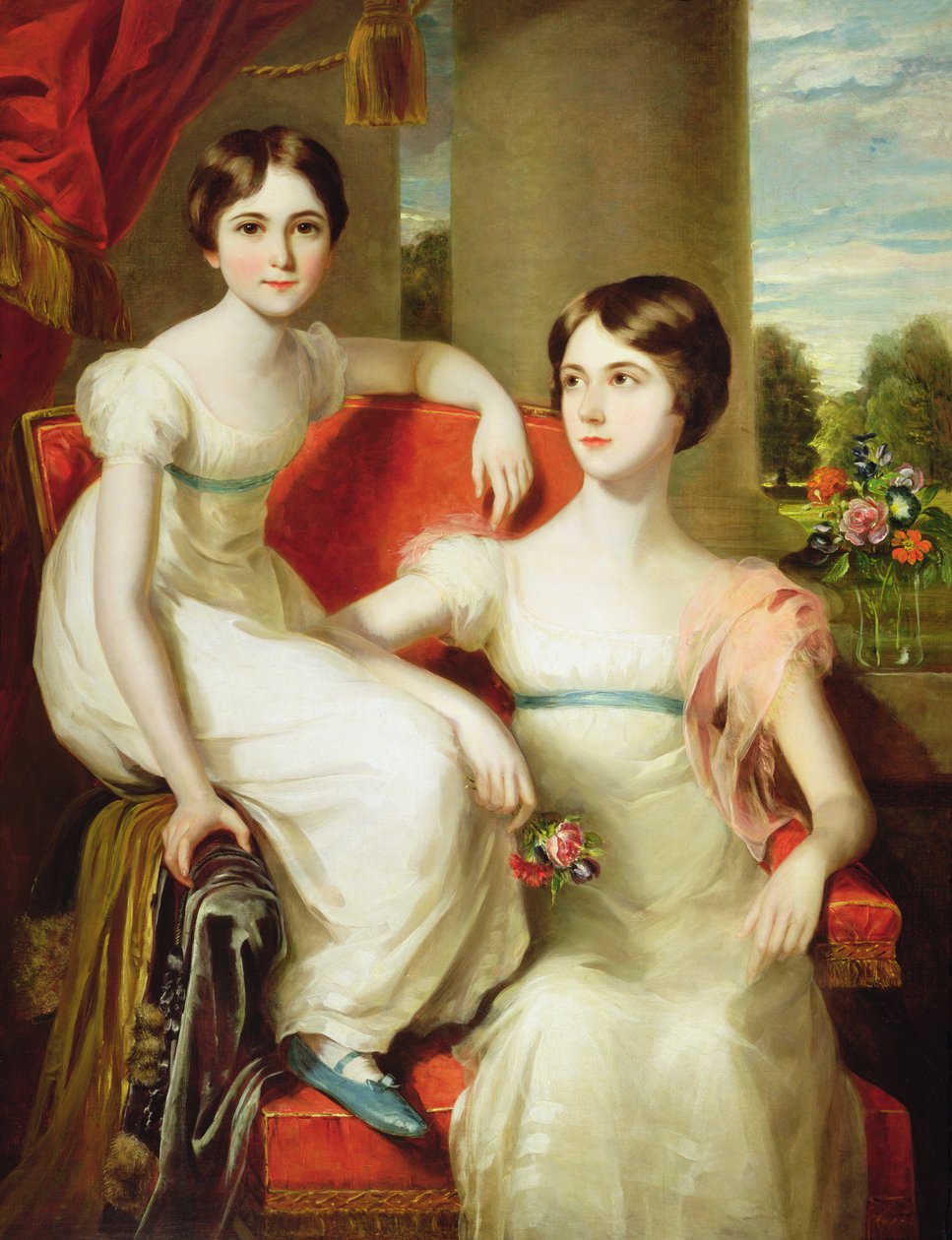 Portrét lady Caroline Augusty (zemř. 1898) a lady Henrietty (zemř. 1860) Pelham-Clintonových od Thomas Barber