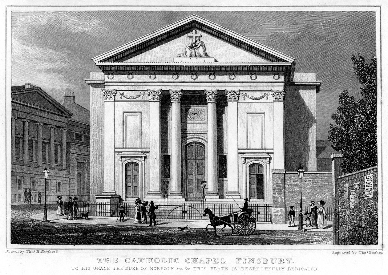 Katolická kaple, Finsbury, Londýn, 1827. od Thomas Barber