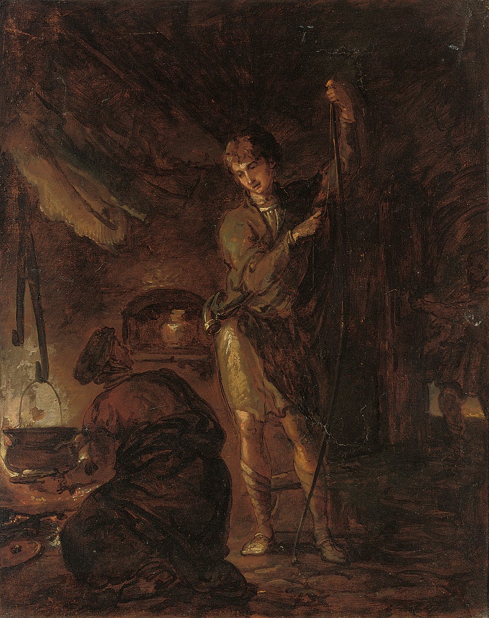 Scény z Williama Cowpera „The Task“, chlapec naplétající luk, 1785 od Thomas Barker of Bath