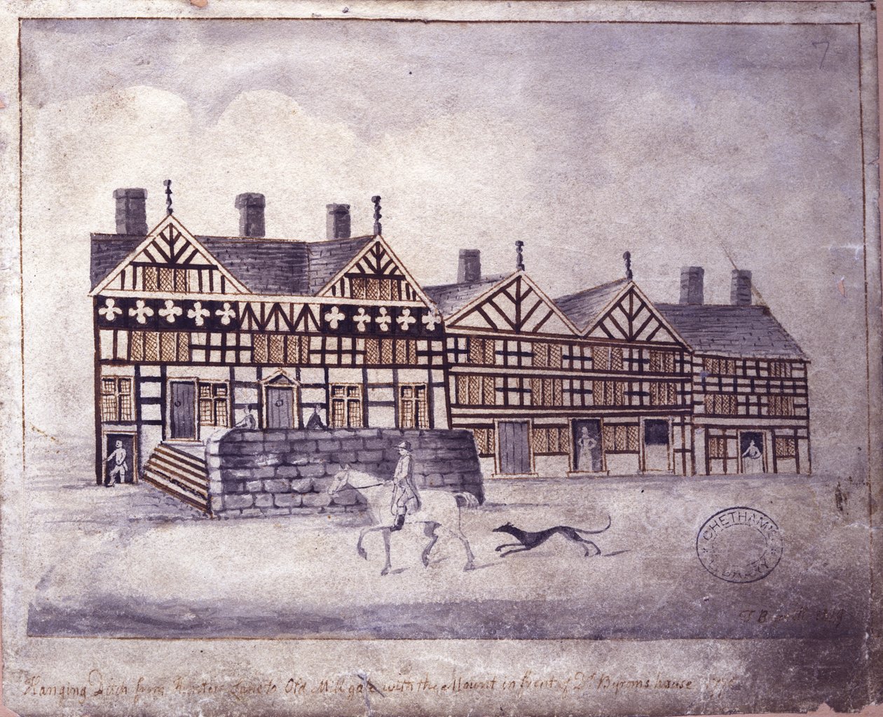 Hanging Ditch, Manchester, 1819 (pero a inkoust a pero na papíře) od Thomas Barritt