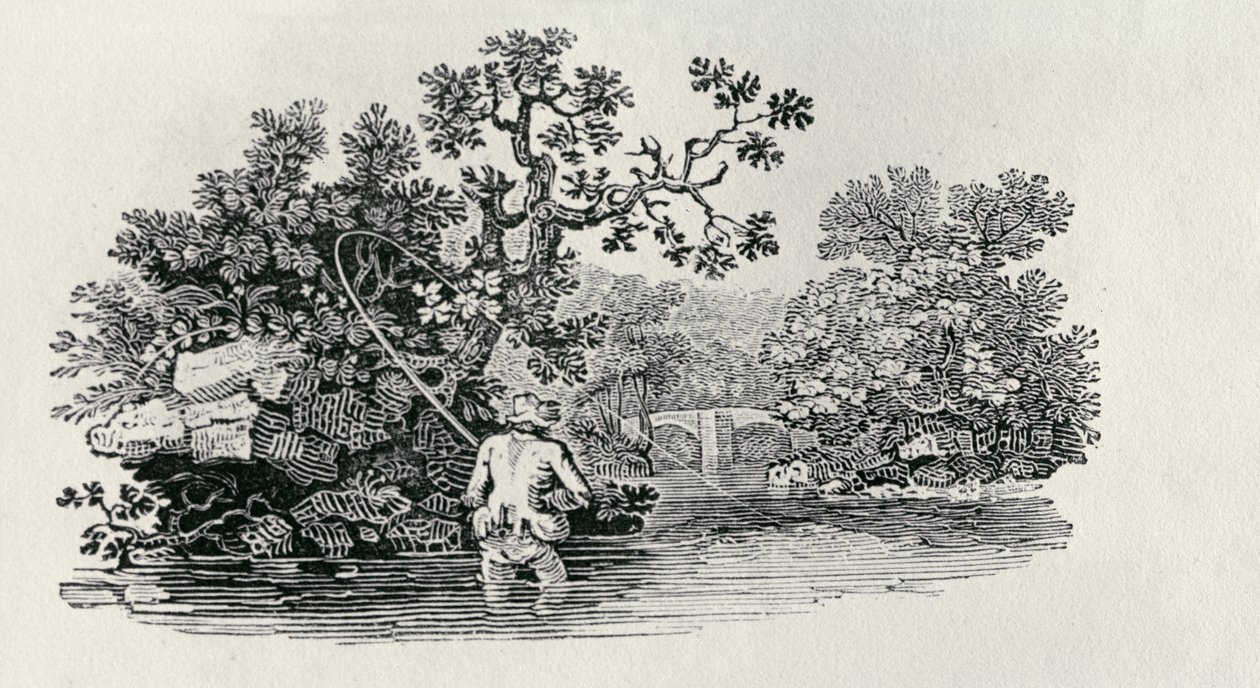 Hraní lososa z „Historie britských ptáků a čtyřnožců“ od Thomas Bewick