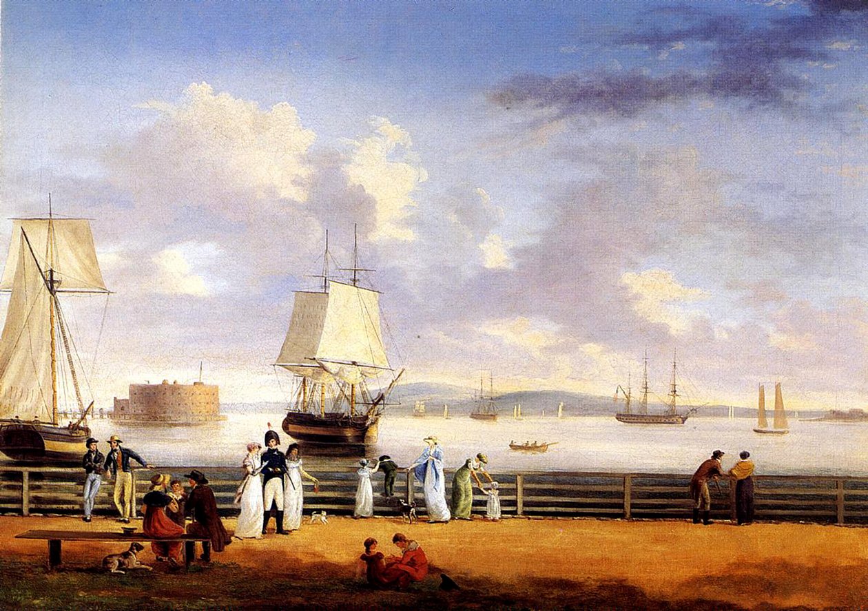 New York Harbour, kolem roku 1810 od Thomas Birch