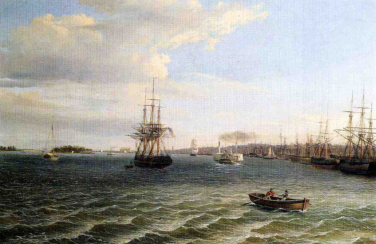 Pohled na Philadelphii (olej na plátně) od Thomas Birch