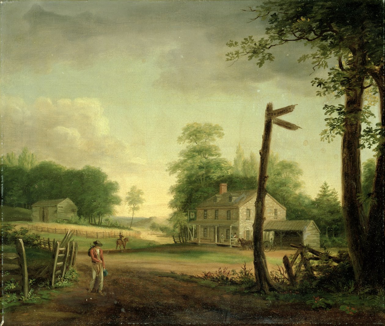 Wayside Inn on Route to Philadelphia od Thomas Birch