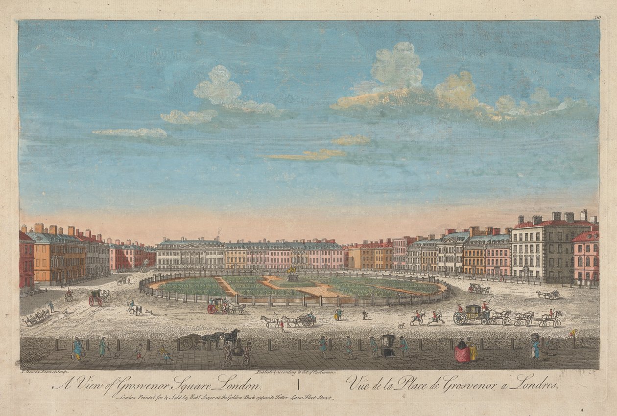 Pohled na Grosvenor Square, Londýn od Thomas Bowles